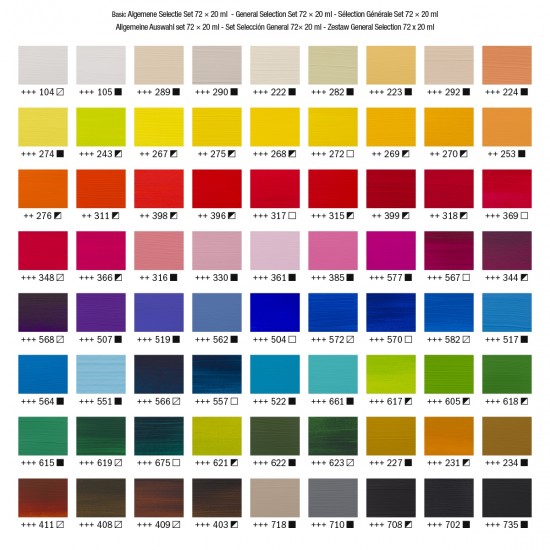 Acrylic 72 x 20ml Tubes Full Range of Amsterdam Standard Series Paints - of Royal Talens - Acrylic 72 x 20ml Tubes Full Range of Amsterdam Standard Series Paints - of Royal Talens -